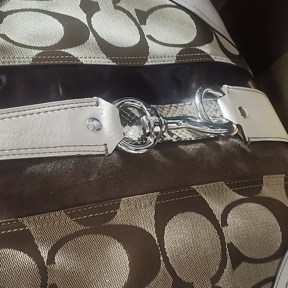 Coach Hampton Signature Python Hobo Shoulder Bag … - image 2